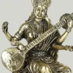 Superfine Small Saraswati Devi Statue Playing Veena | Handcrafted Brass Statue , Ishwar Arts and Crafts