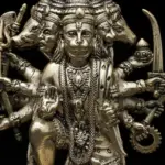 3" Small Superfine Sitting Panchamukhi Lord Hanuman | Brass Statue, Ishwar Arts and Crafts