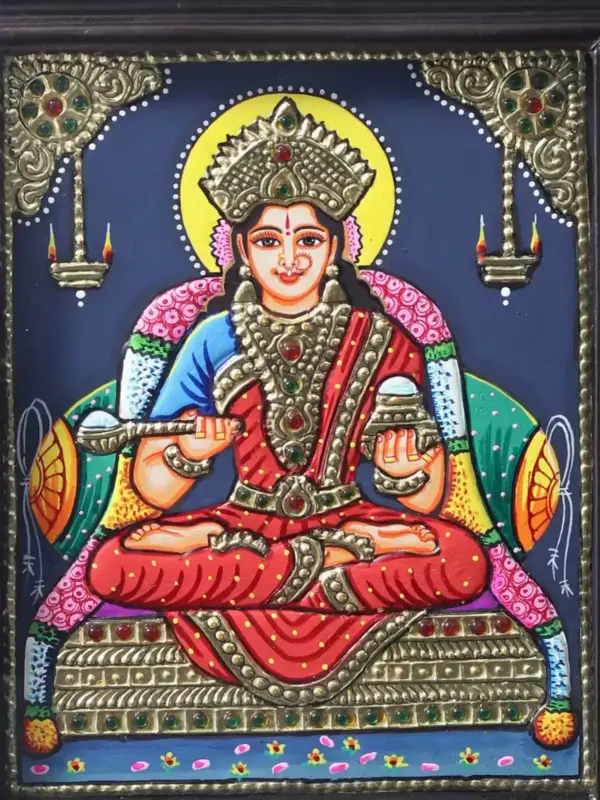 Annapurna Devi Tanjore Painting with Frame, Ishwar Arts and Crafts
