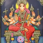 Eight Armed Goddess Varahi Tanjore Painting with Frame, Ishwar Arts and Crafts