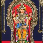 Lord Kartikey (Murugan) Tanjore Painting with frame, Ishwar Arts and Crafts