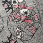 Madhubani Peacock Painting on Handmade Paper, Ishwar Arts and Crafts