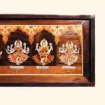 31" Divine Ashta Lakshmi | Natural Color On Wood Panel With Inlay Work , Ishwar Arts and Crafts