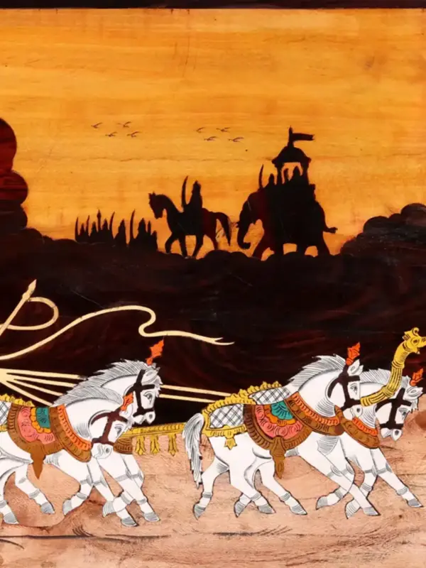 Gita Updesham | Wood Panel with Inlay Work | Handmade in India, Ishwar Arts and Crafts