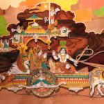 48" Gita Updesham Wooden Panel For Wall | Natural Color On 3D Wood Painting With Inlay Work | Handmade, Ishwar Arts and Crafts