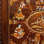 36" Life Leela's Of Lord Krishna | Rosewood Panel With Inlay Work | Handmade in India, Ishwar Arts and Crafts
