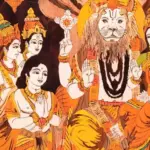 36" Bhagwan Narasimha With Devi Lakshmi | Natural Colors On Wood Panel With Inlay Work | Handmade in India, Ishwar Arts and Crafts