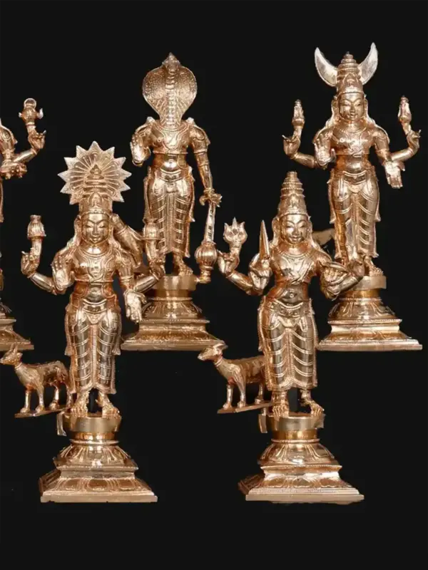 Navagraha With Vahana Set | Bronze Statue | Handmade In India, Ishwar Arts and Crafts
