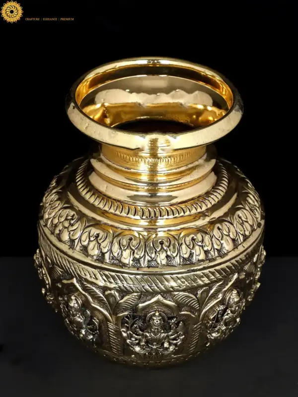 Ashtalakshmi Kalash in Superfine Brass | Made in India, Ishwar Arts and Crafts