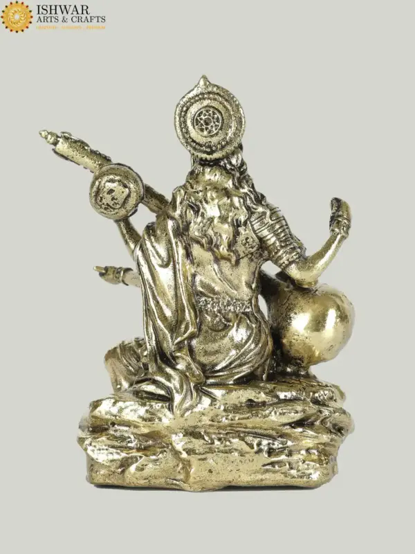 Superfine Small Saraswati Devi Statue Playing Veena | Handcrafted Brass Statue , Ishwar Arts and Crafts