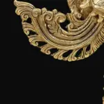 11" Kirtimukha Wall Hanging Mask in Brass, Ishwar Arts and Crafts