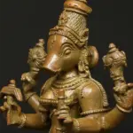 5" Standing Goddess Varahi | Panchaloha Bronze Statue from Tamil Nadu | Madhuchista Vidhana (Lost-Wax), Ishwar Arts and Crafts