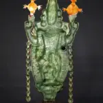 34" Large Shri Tirupati Balaji (Venkateshwara) with Devi Lakshmi Brown and Gold Coloured Brass Statue, Ishwar Arts and Crafts