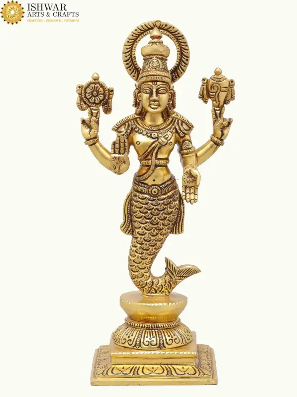 12" Dashavtara of Lord Vishnu | Set of Ten | Brass Statues, Ishwar Arts and Crafts