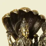 5" Lakshmi Narayan Superfine Brass Statue Seated on Sheshnaga | Handmade in India, Ishwar Arts and Crafts