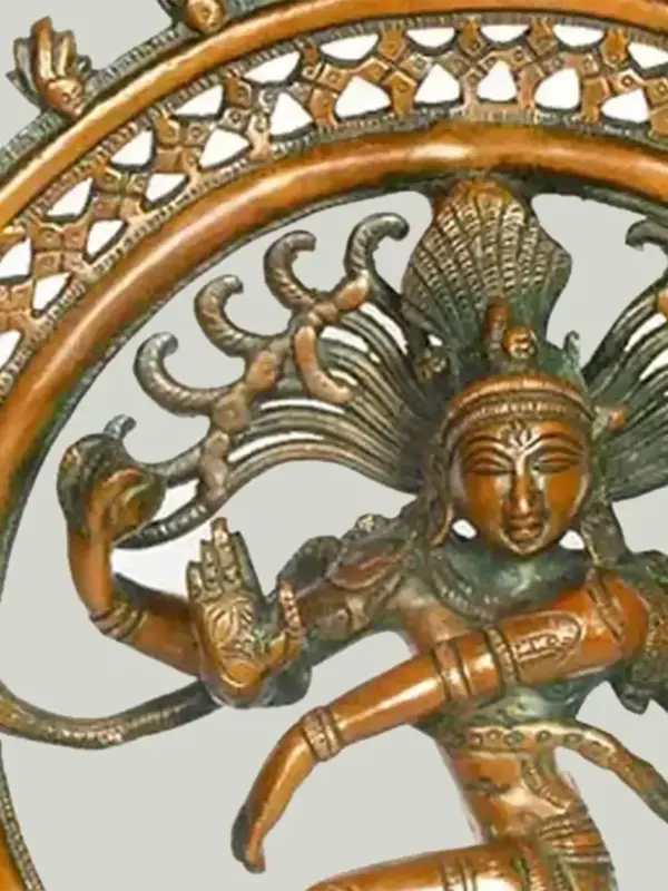 14" Nataraja In Brass - Chola Colour | Handmade | Made In India, Ishwar Arts and Crafts