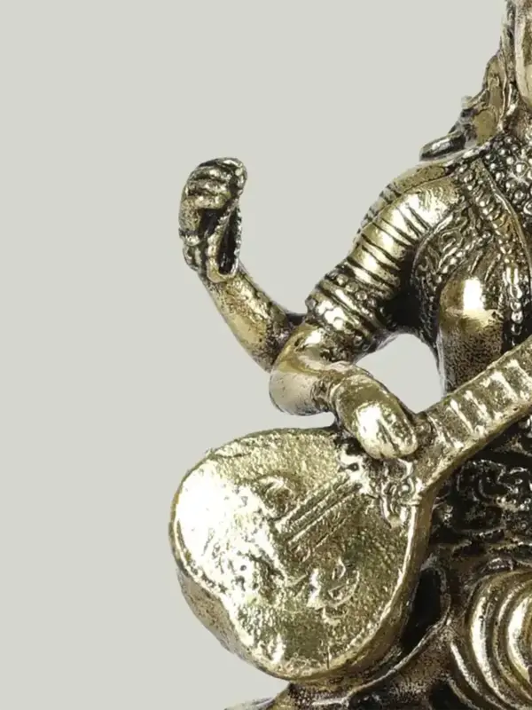 Superfine Small Saraswati Devi Statue Playing Veena | Handcrafted Brass Statue , Ishwar Arts and Crafts