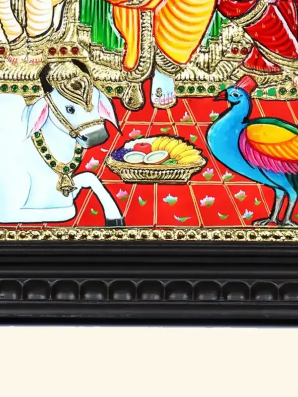 Lord Shiva Family Tanjore Painting with Frame, Ishwar Arts and Crafts