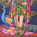 Standing Lord Murugan (kartikeya) Tanjore Painting with Frame, Ishwar Arts and Crafts