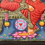 Eight Armed Goddess Varahi Tanjore Painting with Frame, Ishwar Arts and Crafts