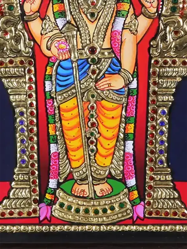 Lord Kartikey (Murugan) Tanjore Painting with frame, Ishwar Arts and Crafts