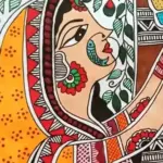 Lady With Bird Madhubani Painting | Alcohol Markers And Fineliners On Paper | Handmade