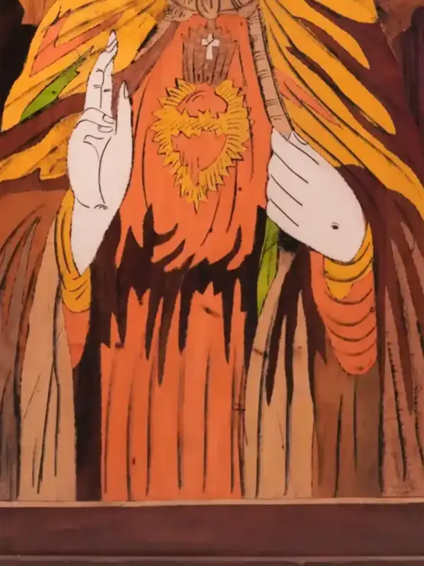 31" Beautiful Painting Of Jesus Christ | Natural Colors On Wooden Panel With Inlay Work | Made in India, Ishwar Arts and Crafts