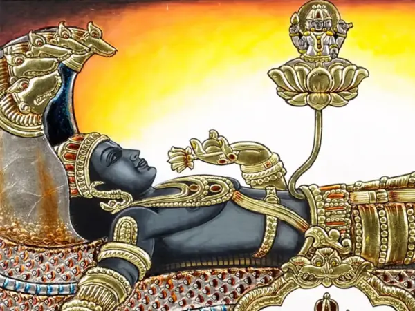 Shri Padmanabhaswamy Tanjore Painting with Frame, Ishwar Arts and Crafts
