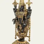 34" Large Shri Tirupati Balaji (Venkateshwara) with Devi Lakshmi Black and Gold Coloured Brass Statue, Ishwar Arts and Crafts