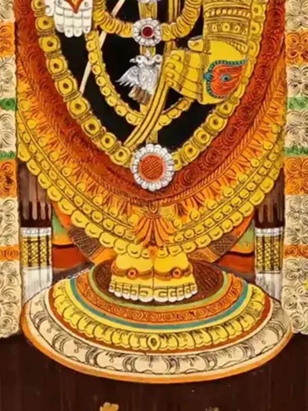 48" 3D Bhagwan Tirupati Balaji (Lord Venkateshwara) | Wood Panel with Inlay Work | Handmade, Ishwar Arts and Crafts