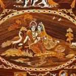 36" Life Leela's Of Lord Krishna | Rosewood Panel With Inlay Work | Handmade in India, Ishwar Arts and Crafts
