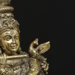 6" Small Lord Krishna Superfine Brass Statue With Flute, Ishwar Arts and Crafts