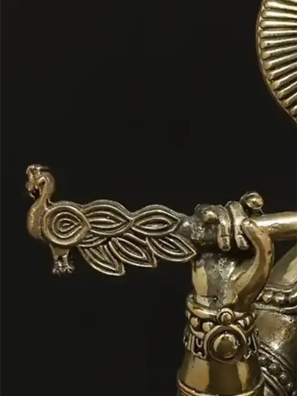 6" Small Lord Krishna Superfine Brass Statue With Flute, Ishwar Arts and Crafts