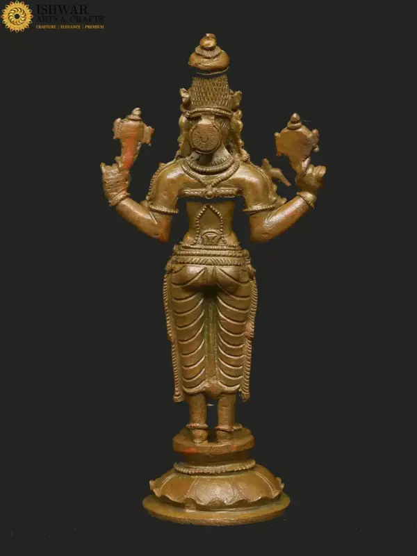 5" Standing Goddess Varahi | Panchaloha Bronze Statue from Tamil Nadu | Madhuchista Vidhana (Lost-Wax), Ishwar Arts and Crafts
