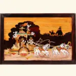 Gita Updesham | Wood Panel with Inlay Work | Handmade in India, Ishwar Arts and Crafts