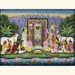 Lord Krishna As Shrinathji Pichwai Painting | Natural Color On Cloth, Ishwar Arts and Crafts