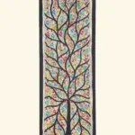 28" Tree of Life with Full of Colourful Birds | Madhubani Painting | Handmade, Ishwar Arts and Crafts