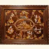 36" Life Leela's Of Lord Krishna | Rosewood Panel With Inlay Work | Handmade in India, Ishwar Arts and Crafts