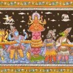 Samundra manthan (Churning the Ocean) Pattachitra Painting, Ishwar Arts and Crafts